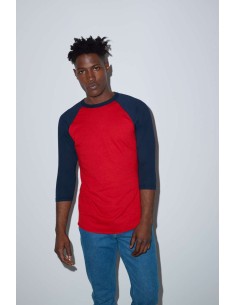 A-AABB453-UNISEX POLY-COTTON 3/4 SLEEVE RAGLAN T-SHIRT 2